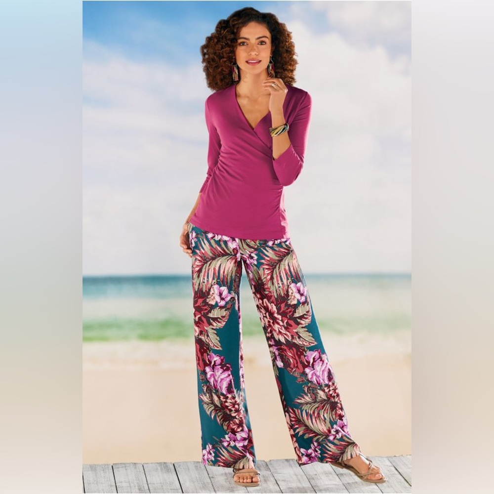 Soft Surroundings Wide Leg Pants Size M NWT